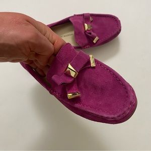 Isaac Mizrahi Live! Imalia purple suede driving shoes loafer 6.5 NWOT moccasin